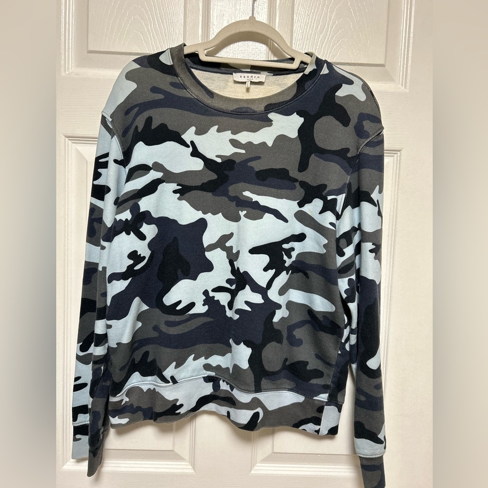 Sandro Paris unisex camouflage  pullover size Medium